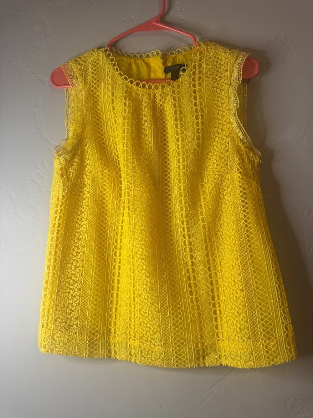 J Crew Yellow Sleeveless Blouse, Size 4